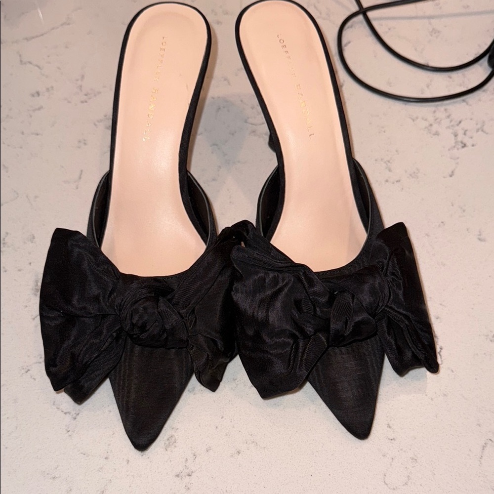 Loeffler Randall Margot Black Moiré Heels size 8.5